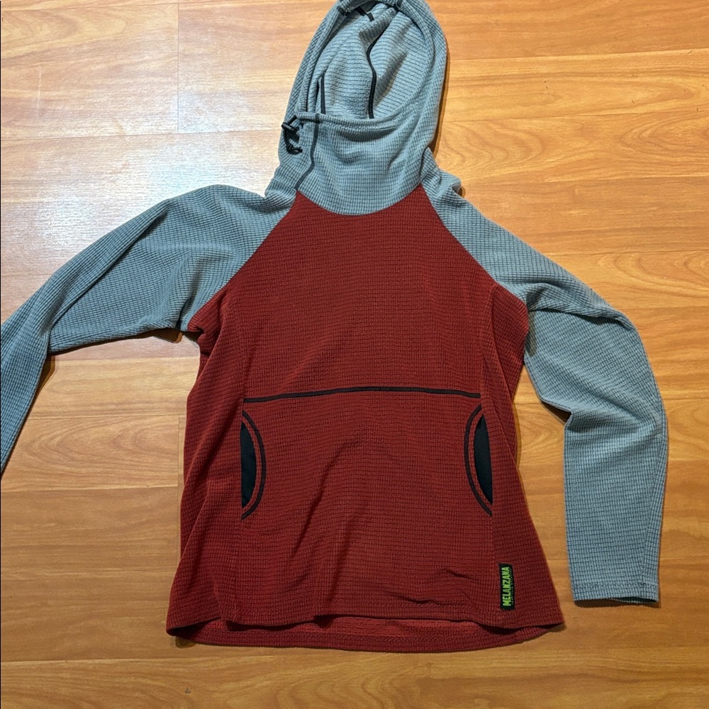 Red and Gray Melanzana Hooded Sweatshirt